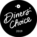 Black and white logo of an award that Caffe Abbracci has won - Open Table winnder Diners' Choice 2017